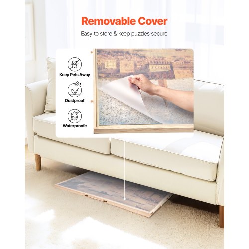 2000-piece puzzle board with drawer lid Portable wooden jigsaw 102x74cm