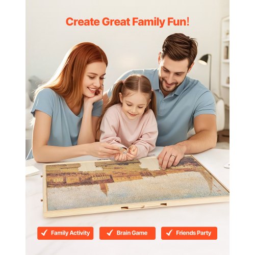 2000-piece puzzle board with drawer lid Portable wooden jigsaw 102x74cm