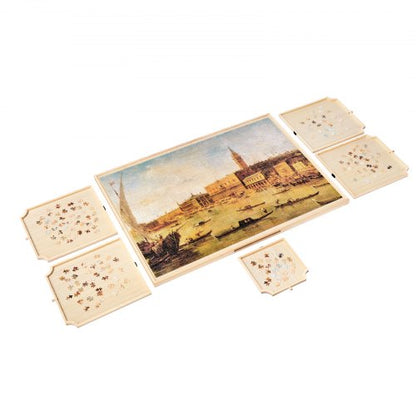 2000-piece puzzle board with drawer lid Portable wooden jigsaw 102x74cm