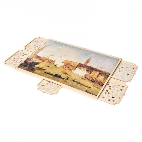 2000-piece puzzle board with drawer lid Portable wooden jigsaw 102x74cm