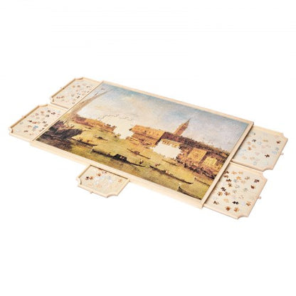 2000-piece puzzle board with drawer lid Portable wooden jigsaw 102x74cm