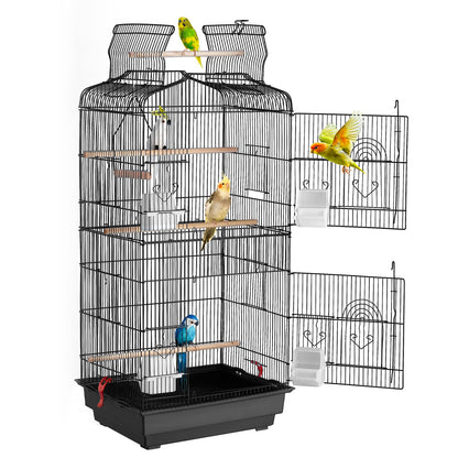 Bird Flight Cage 39 in Metal Hanging Parakeet Cage for Cockatiels Parrot