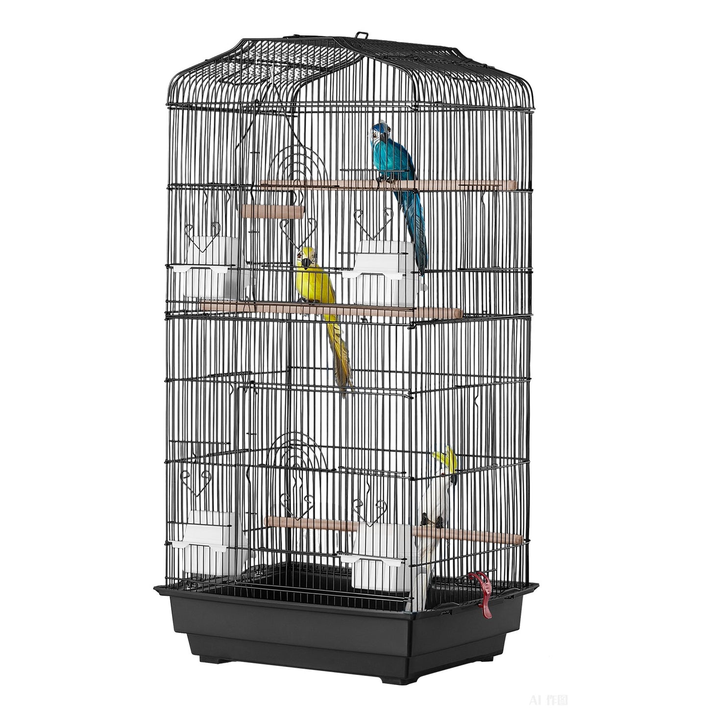 Bird Flight Cage 39 in Metal Hanging Parakeet Cage for Cockatiels Parrot