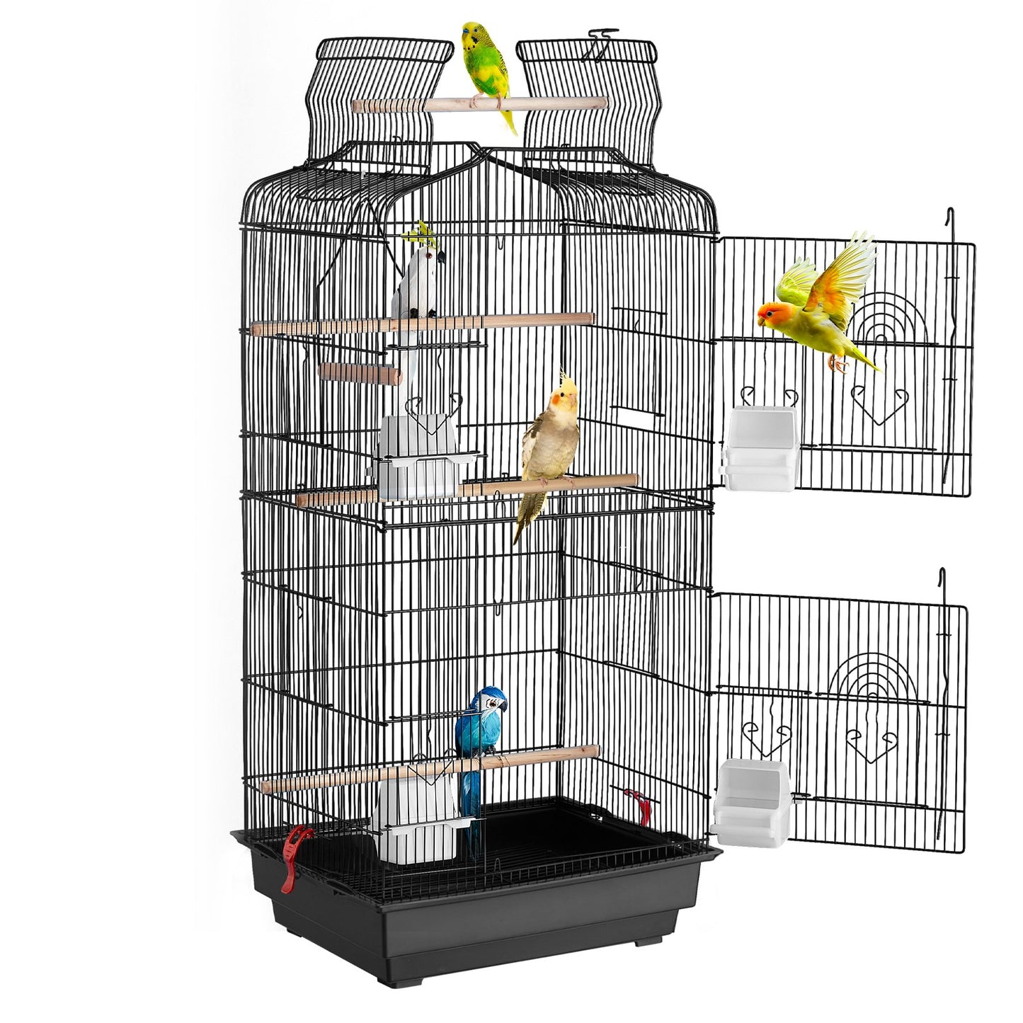 Bird Flight Cage 39 in Metal Hanging Parakeet Cage for Cockatiels Parrot
