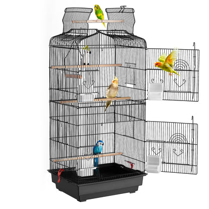 Bird Flight Cage 39 in Metal Hanging Parakeet Cage for Cockatiels Parrot