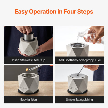 Bordsskiva Fire Pit Bowl Betong öppen spis inomhus utomhus för uteplats