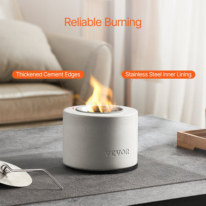 Bordsskiva Fire Pit Bowl Betong Öppen spis inomhus utomhus uteplats Cylinder