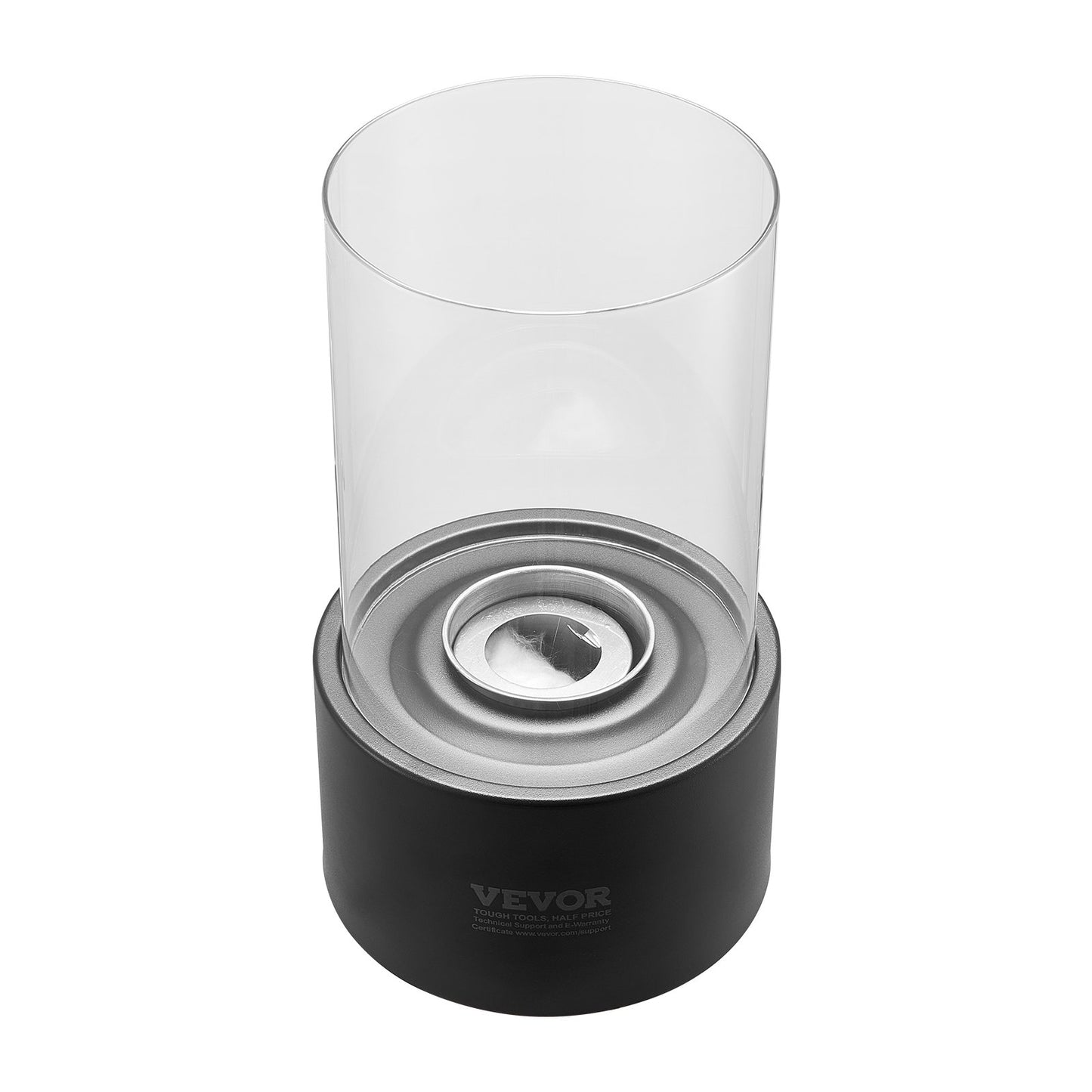 Bordsskiva Fire Pit 6 tums metall öppen spis inomhus utomhus med glas