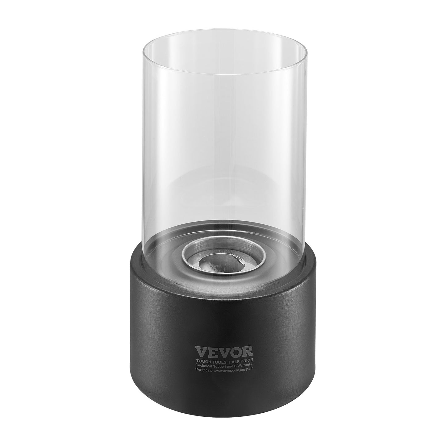 Bordsskiva Fire Pit 6 tums metall öppen spis inomhus utomhus med glas