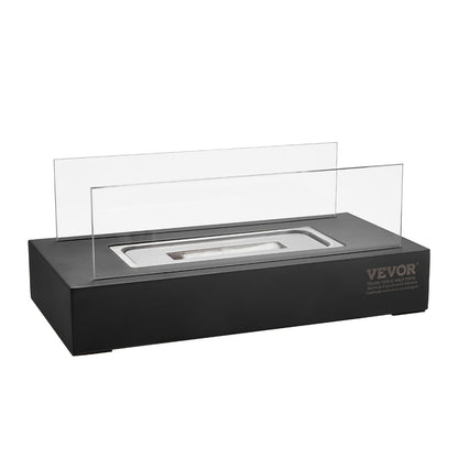 Bordsskiva Fire Pit 14 tums metall öppen spis inomhus utomhus med glas