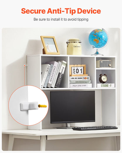 Desktop Bokhylla Vit Desktop Storage Organizer 1-nivå för kontor och hem