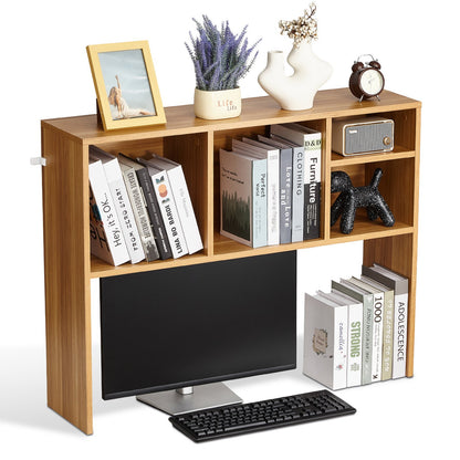 Desktop Bokhylla Wood Desktop Storage Organizer 1-nivå för kontor och hem