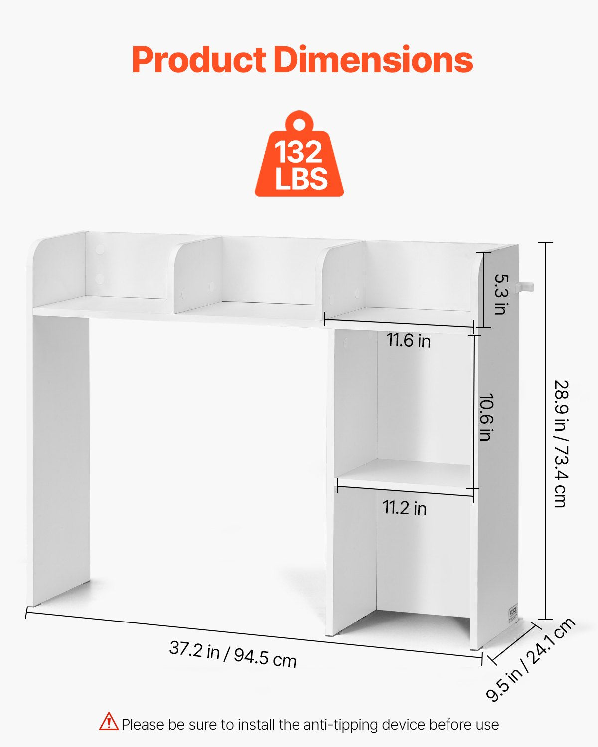 Desktop Bokhylla Vit Desktop Storage Organizer 2-nivå för kontor och hem