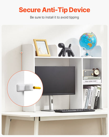 Desktop Bokhylla Vit Desktop Storage Organizer 2-nivå för kontor och hem