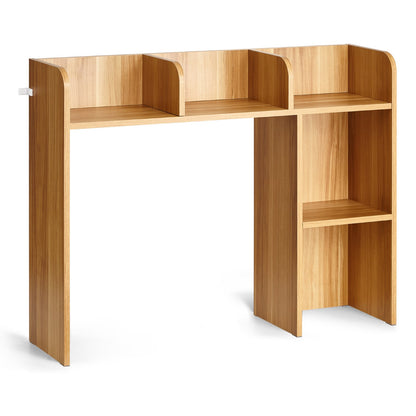 Desktop Bookshelf Wood Desktop Storage Organizer 2-nivå för kontor och hem