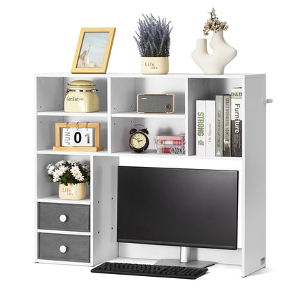 Desktop Bokhylla Vit Desktop Storage Organizer 3-nivå för kontor och hem