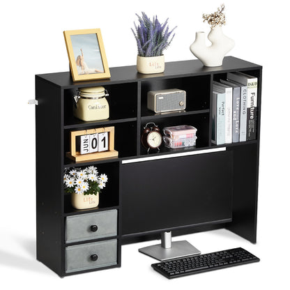 Desktop Bokhylla Svart Desktop Storage Organizer 3-nivå för kontor och hem