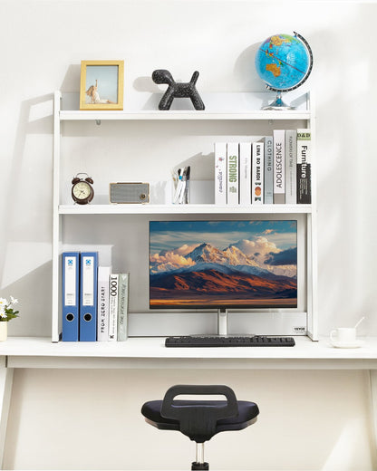 Desktop Bookshelf Desktop Storage Organizer 2-nivå för Office & Home White