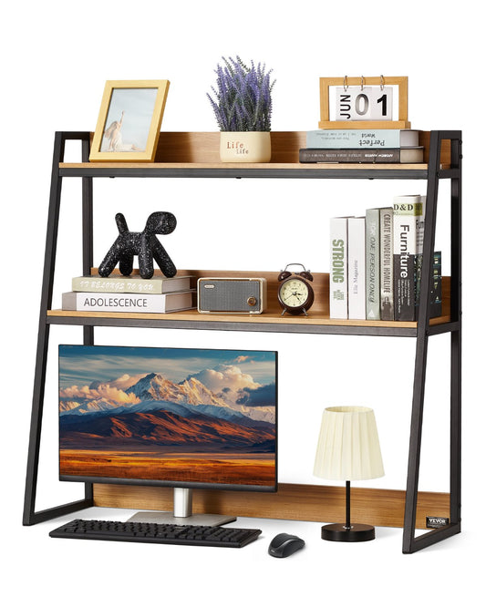 Desktop Bookshelf Desktop Storage Organizer 2-nivå för kontor och hem