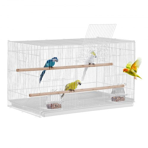 30-inch Flight Bird Cage, Stackable Bird Cage for Small Parrots Canaries Cockatiels Lovebirds Finches Budgies Conures Macaws Pet Travel Birdcage with Handle and Perches