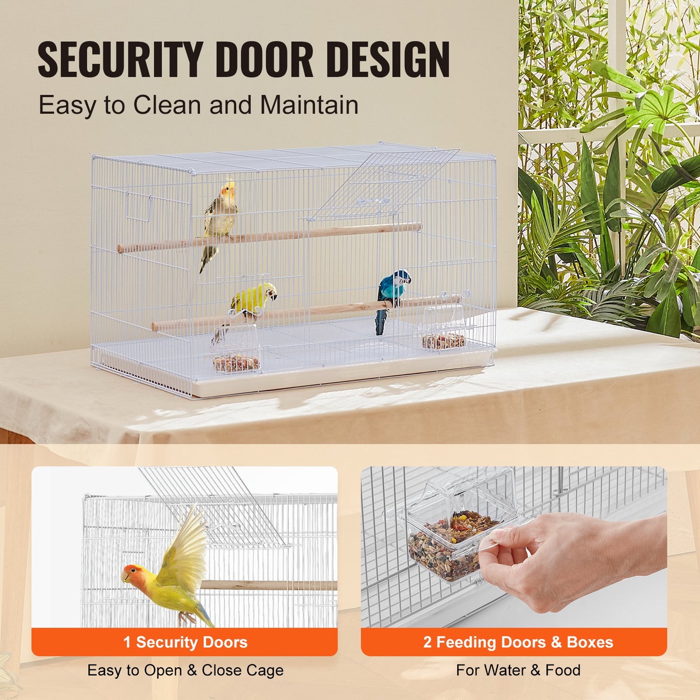 30-inch Flight Bird Cage, Stackable Bird Cage for Small Parrots Canaries Cockatiels Lovebirds Finches Budgies Conures Macaws Pet Travel Birdcage with Handle and Perches