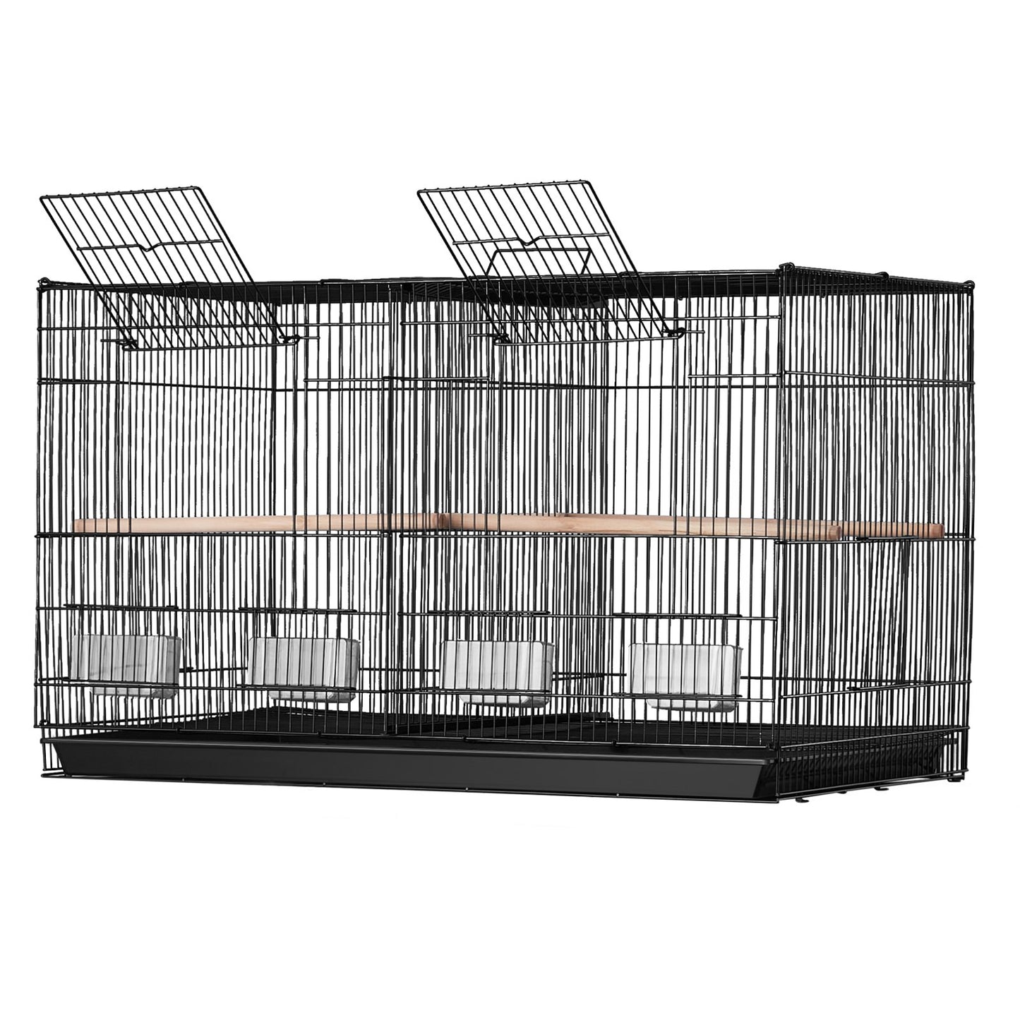 Bird Flight Cage with Divider 18 in Small Metal Parakeet Cage Black