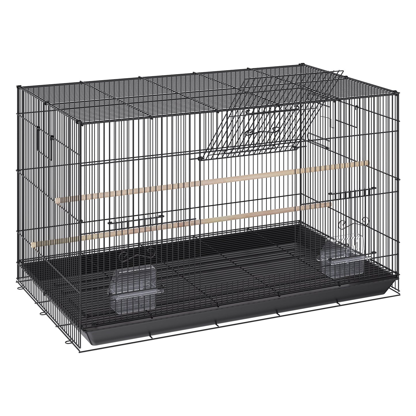 30 Inch Bird Cage, Metal Large Parakeet Cages for Cockatiels Small Parrot Budgies Lovebirds Canary, Pet Bird Cage with Rolling Stand and Tray