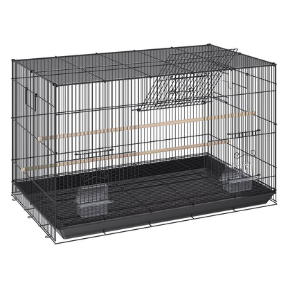 30 Inch Bird Cage, Metal Large Parakeet Cages for Cockatiels Small Parrot Budgies Lovebirds Canary, Pet Bird Cage with Rolling Stand and Tray