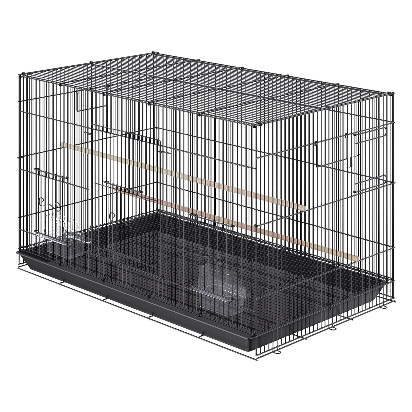 30 Inch Bird Cage, Metal Large Parakeet Cages for Cockatiels Small Parrot Budgies Lovebirds Canary, Pet Bird Cage with Rolling Stand and Tray