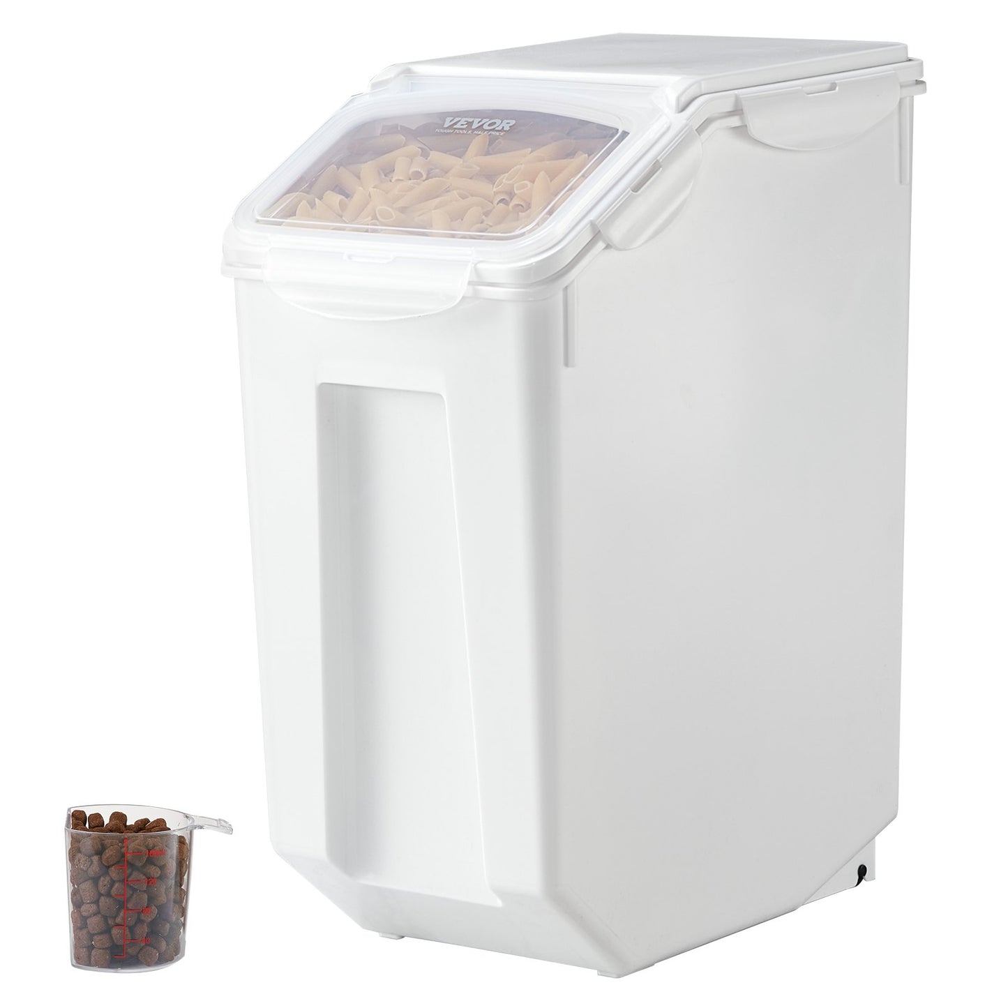 Rice Storage Container, 4.5Gallon/20L Capacity Large Dog Food Dispenser Bin, Kitchen Ingredient Grain Cereal Flour Bin, Pet food Containers with Wheels, Measuring Cup, Airtight Lid, 1 Pack