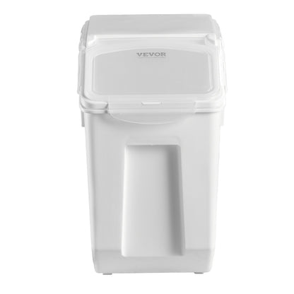 Rice Storage Container, 3.5Gal/15Lx2 + 4.5Gal/20Lx2 Large Dog Food Dispenser Bin, Kitchen Ingredient Grain Cereal Bin, Pet food Containers with Wheels, 4 Measuring Cups, Airtight Lid, 4 Pack