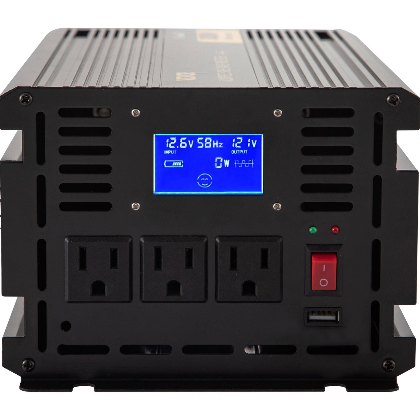 Power Inverter Modifierad Sine Wave Inverter 2000W DC 12V till AC 120V m/LCD
