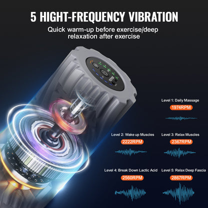 Vibrierende Schaumstoffrolle 5 Intensitäten &amp; 3 Frequenzen Elektrische Schaumstoffrolle