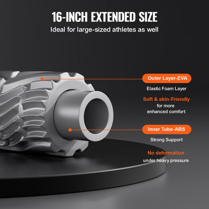 Vibrating Foam Roller, 5-Speed Electric Massage Roller, 16" Rechargeable Muscle Roller with 3 Vibration Modes, High Density EVA Foam Massager for Deep Tissue, Back Pain Relief, Exercise Recovery