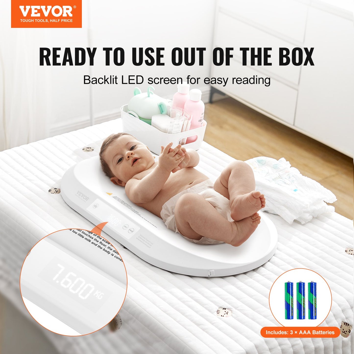 Babyvåg Smart Bluetooth Infant Digital Våg med måttband 88LBS