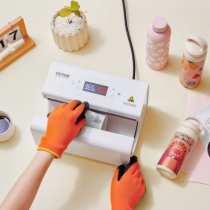 Auto Tumbler Heat Press Machine, Mug Heat Press for 11-30oz Sublimation Tumblers, Heat Up Fast and Even, Tumbler Press with Tape and Glove, Temp and Time Setting, for Tumblers, Cups, Mugs, White