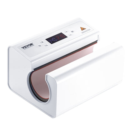 Auto Tumbler Heat Press Machine, Mug Heat Press for 11-30oz Sublimation Tumblers, Heat Up Fast and Even, Tumbler Press with Tape and Glove, Temp and Time Setting, for Tumblers, Cups, Mugs, White
