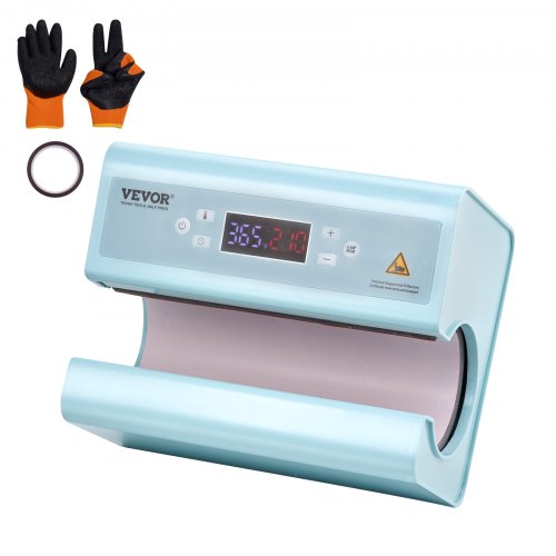 Auto Tumbler Heat Press Machine, Mug Heat Press for 11-30oz Sublimation Tumblers, Heat Up Fast and Even, Tumbler Press with Tape and Glove, Temp and Time Setting, for Tumblers, Cups, Mugs, Blue