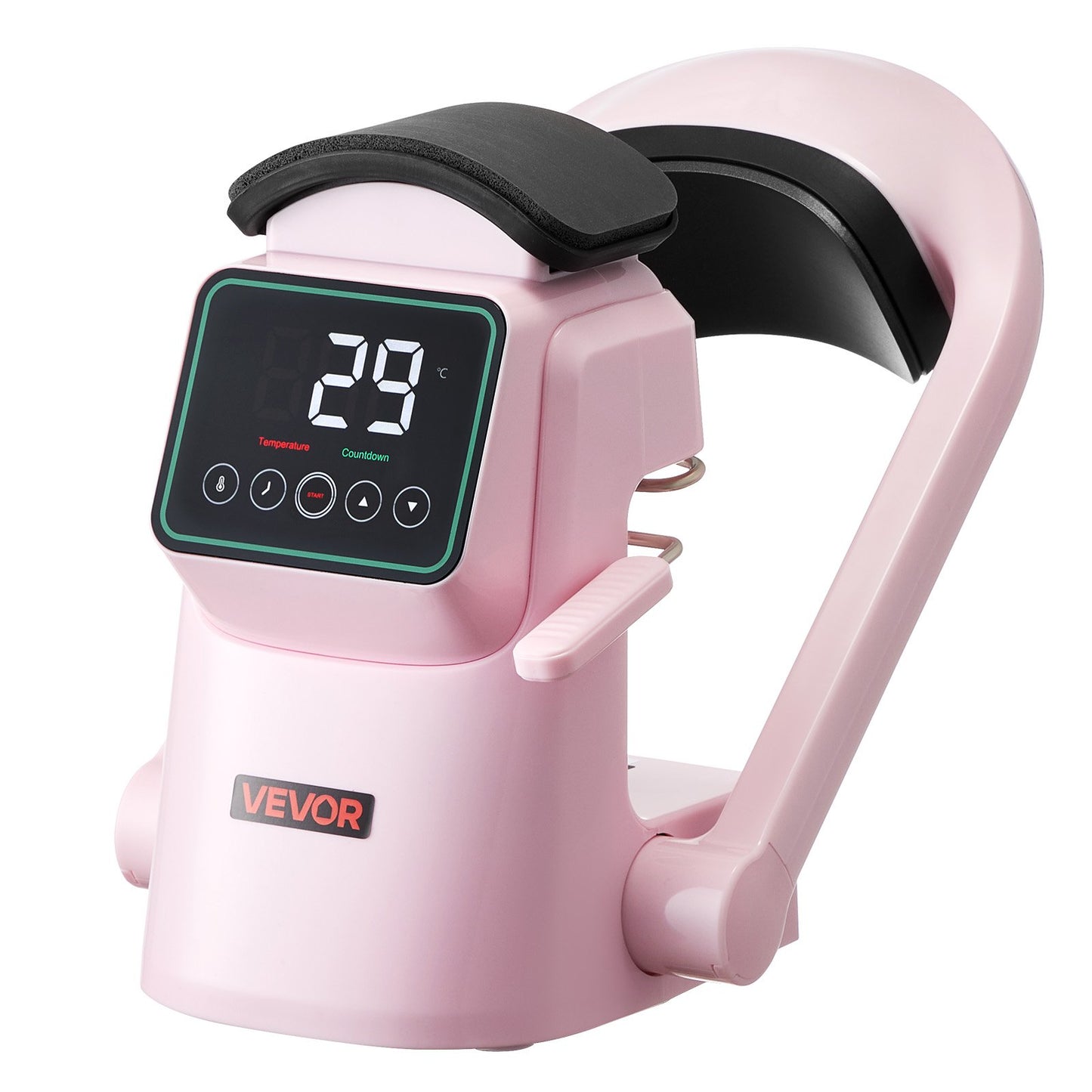 Auto Hat Heat Press Machine, with 2pcs Interchangeable Platens, Automatic Open and Release, Touchscreen for Precise Time and Temperature Control, Heat Transfer Printing for Caps, Hats, Pink