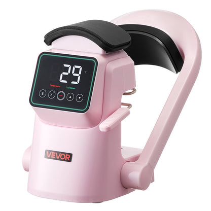 Auto Hat Heat Press Machine, with 2pcs Interchangeable Platens, Automatic Open and Release, Touchscreen for Precise Time and Temperature Control, Heat Transfer Printing for Caps, Hats, Pink