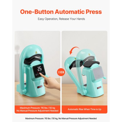 Auto Hat värmepressmaskin 2 st utbytbara plattor pekskärm grön