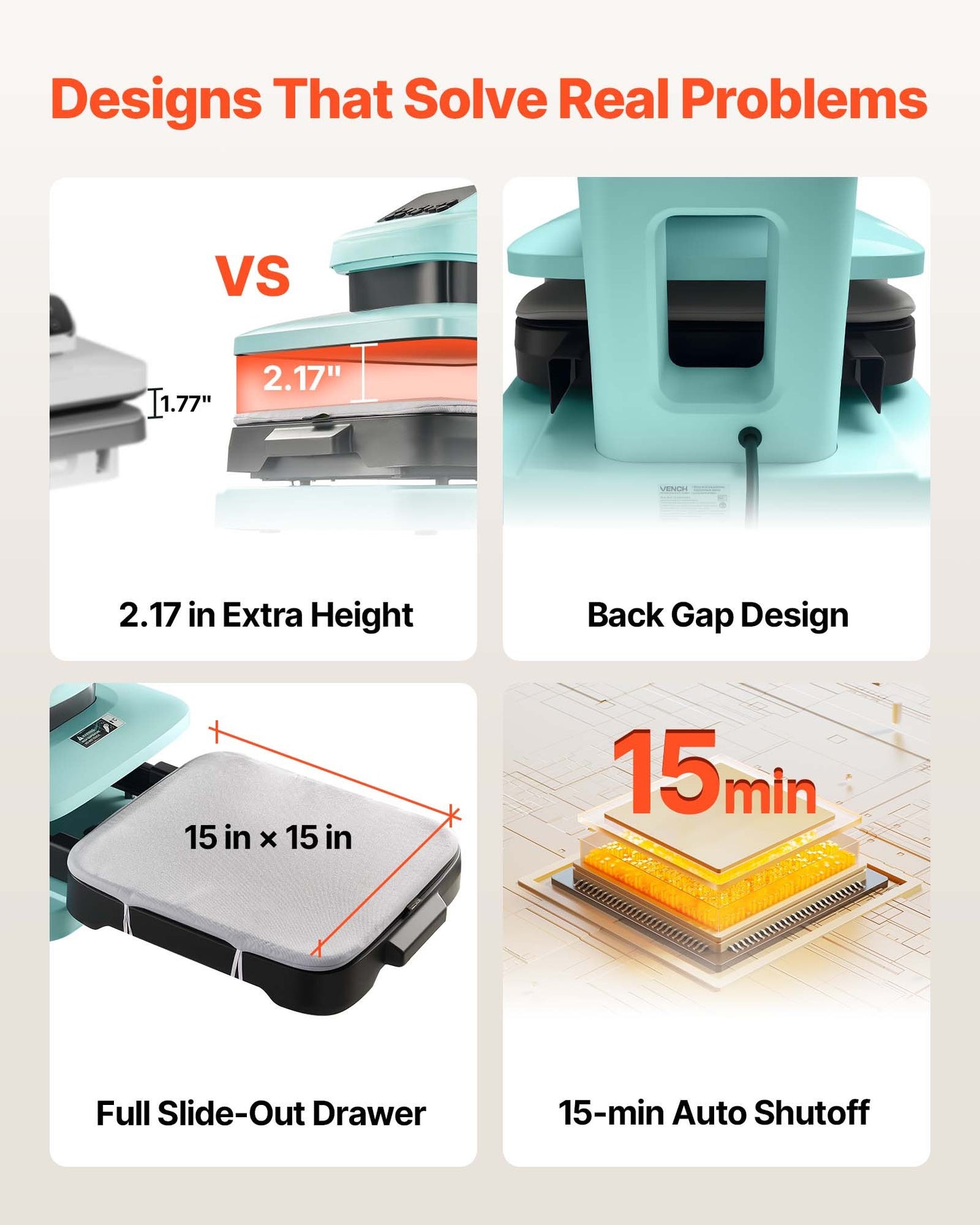 Auto Heat Press Machine, 15 x 15 inch, T-Shirt Press Machine with Auto Release and Adjustable Pressure, Digital Display, Rapid Heating, for Sublimation, Vinyl, Heat Transfer Projects, Green