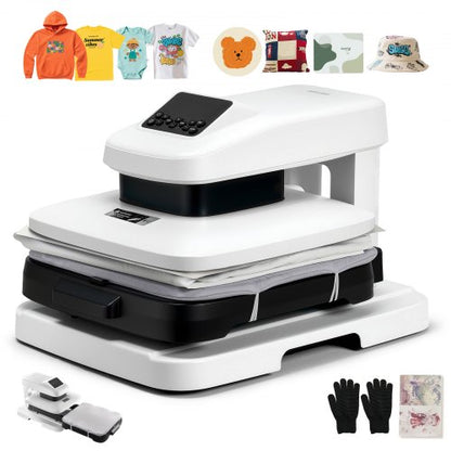 Auto Heat Press Machine, 15 x 15 inch, T-Shirt Press Machine with Auto Release and Adjustable Pressure, Digital Display, Rapid Heating, for Sublimation, Vinyl, Heat Transfer Projects, White