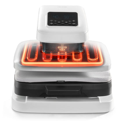 Auto Heat Press Machine, 15 x 15 inch, T-Shirt Press Machine with Auto Release and Adjustable Pressure, Digital Display, Rapid Heating, for Sublimation, Vinyl, Heat Transfer Projects, White