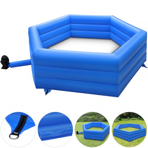 15 ft Gaga Ball Pit, Inflatable with Electric Air Pump, Gagaball Court Inflates in Under 3 Minutes, for Outdoor and Indoor School Family Activity