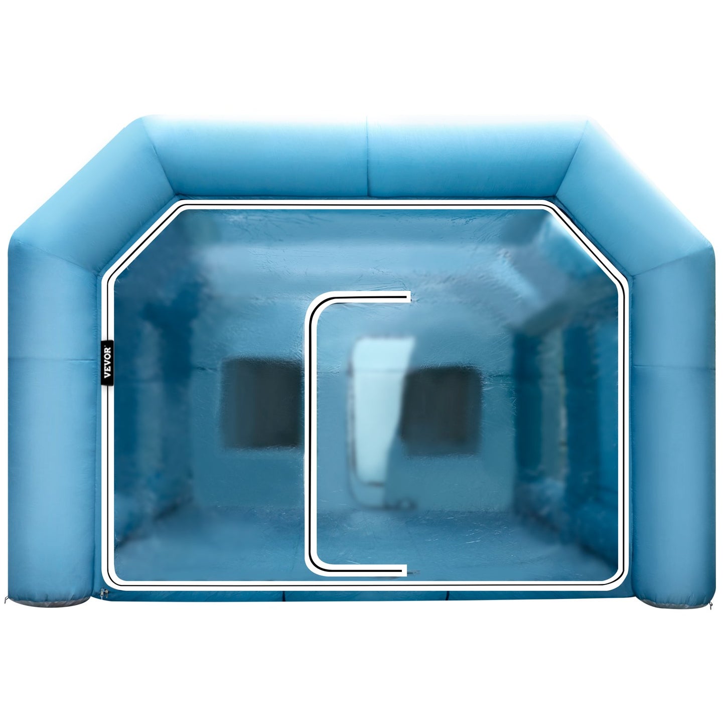 Uppblåsbar Spraybås Billack Tält 9 x 6 x 4 m W/ Filter & 2 Blåsare