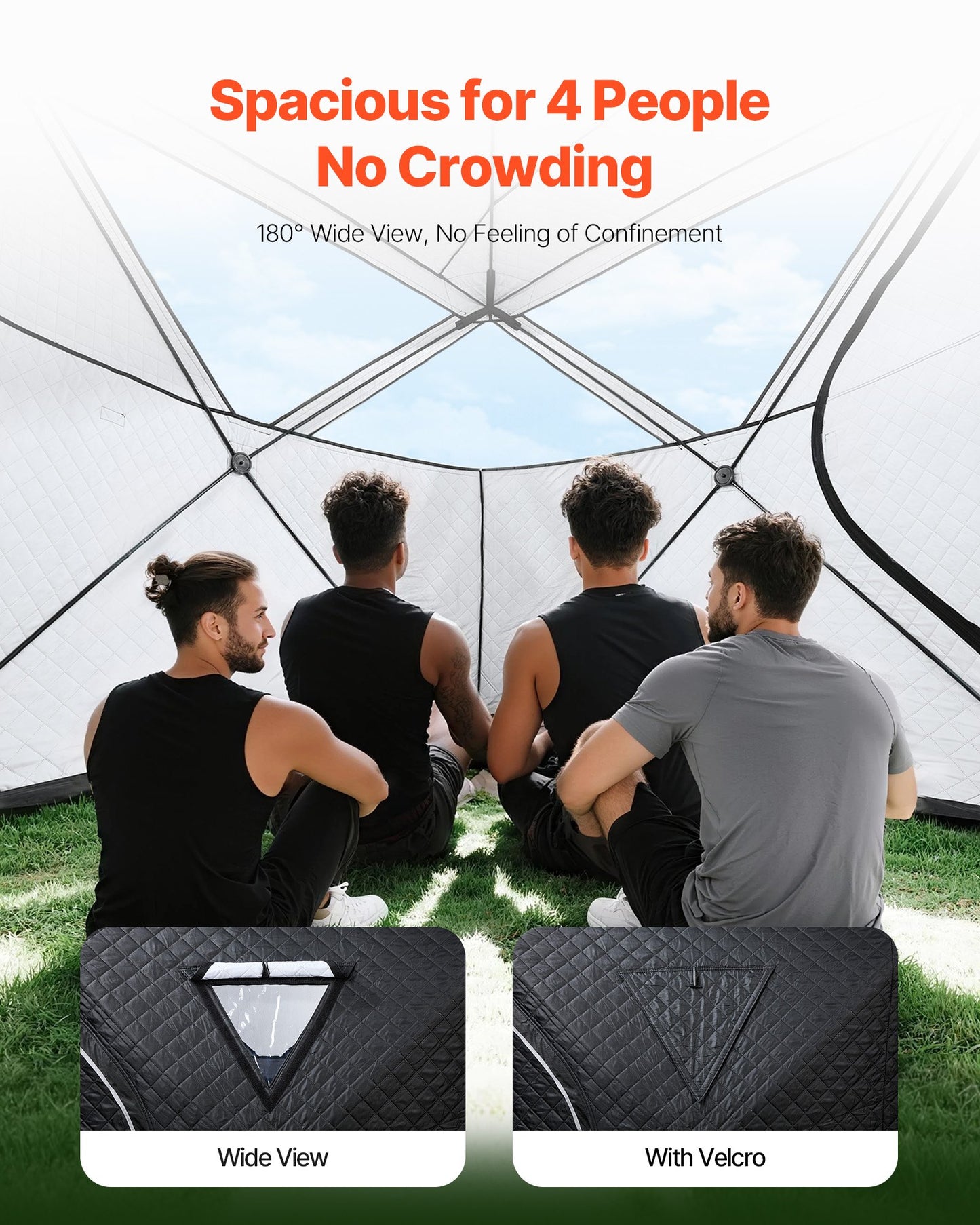 Outdoor Sauna Tent Pro, Portable Steam & Dry Sauna for 4 Persons, Heavy-Duty Oxford Cloth & Carbon Steel, Easy Setup for Camping, Backyard, or Home Gym,Easy Setup(Black)