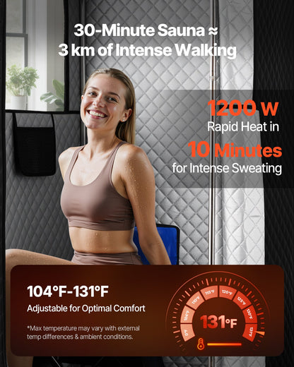 Upgraded Portable Steam Sauna for Home, 1 Person Full Body Home Spa Tent with Steamer & 1 Foldable Chairs & Remote & Essential Oil Box,Heavy-Duty Stainless Steel Frame Sauna Box, (Black)