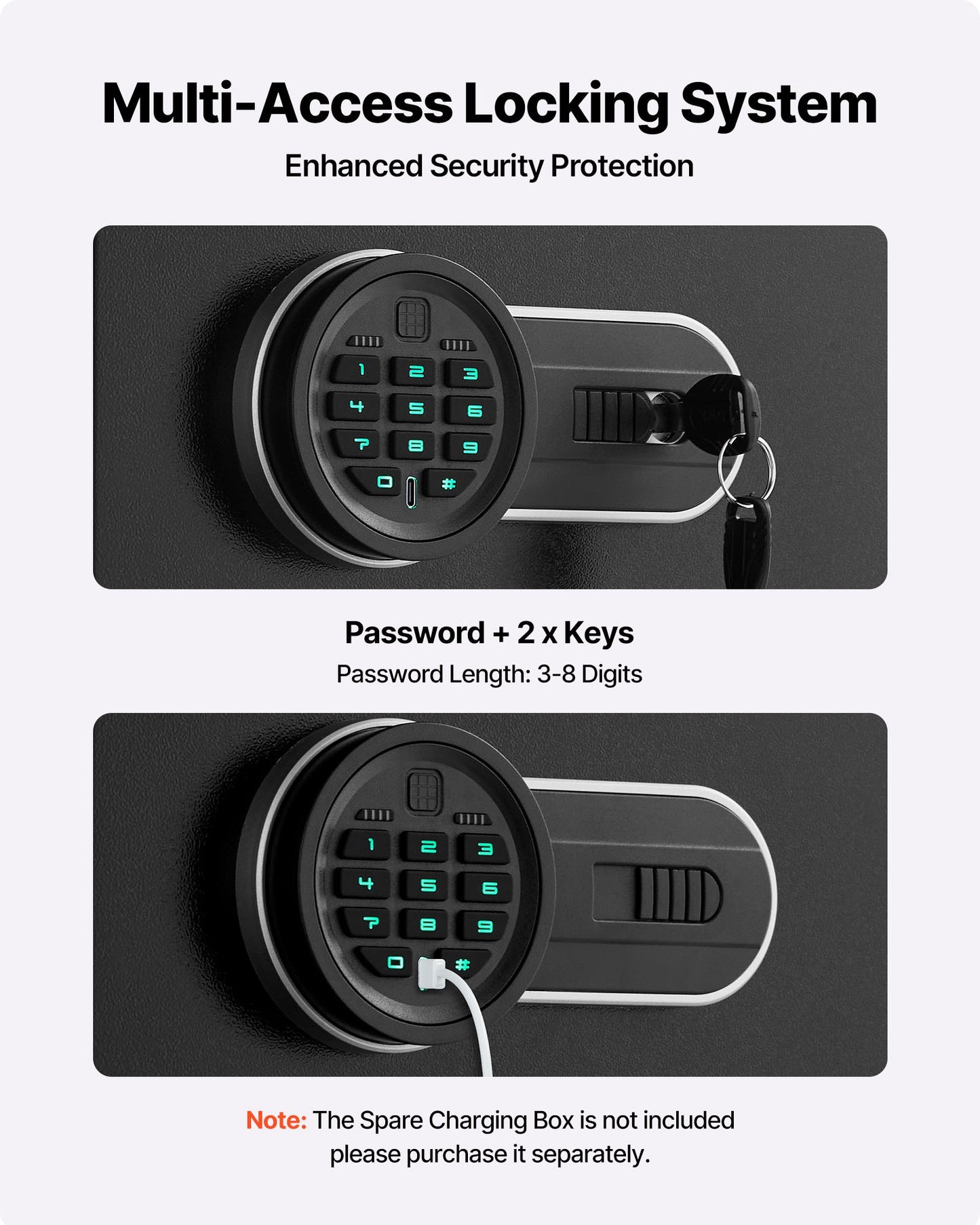10-12 Gun Safe, Long Gun Cabinet for Rifles and Pistols, Quick Access Rifle Safe with 4 Pistol Pockets and 3 Adjustable Racks, Large Digital Cabinet with Key and Password Lock