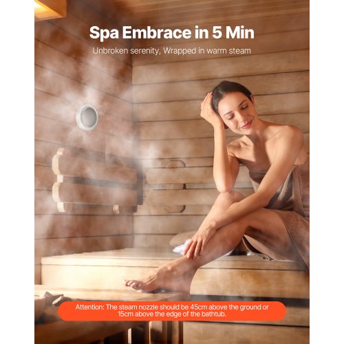 ånggenerator, 7,5 kW ångduschsystem med styrenhet för hemmabastu, spa, kommersiellt automatiskt dräneringspaket med överhettnings-, torrkörnings- och övertrycksskydd, effektiv från 10 minuter till 24 timmar, svart |  EU